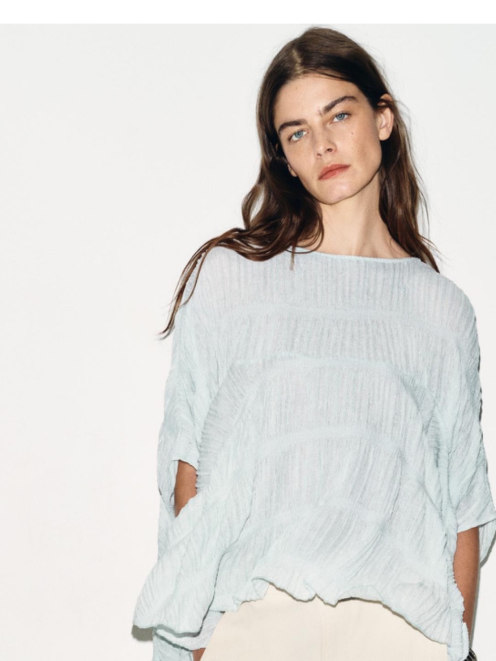 Light Blue Crinkle top